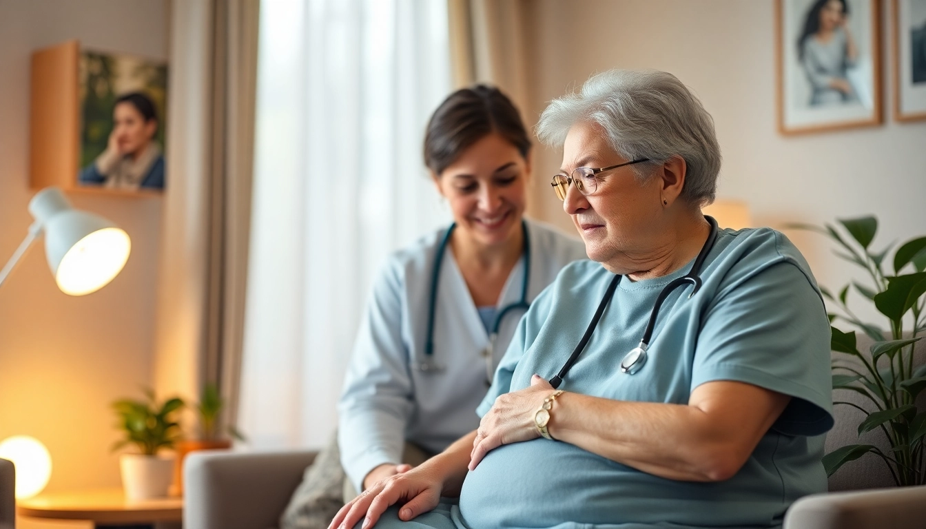 Caregiver providing support during home care services for pflegedienst Castrop Rauxel, showcasing compassion and professionalism.