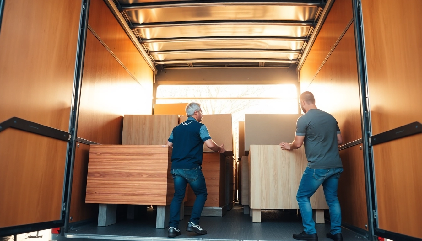 Efficient Umzug Fürth with professional movers packing furniture securely for transport.