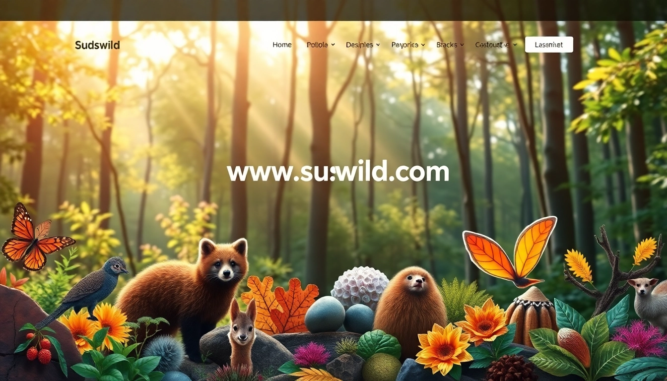 Showcase of nature elements on www.sudswild.com highlighting wildlife and vibrant environments.