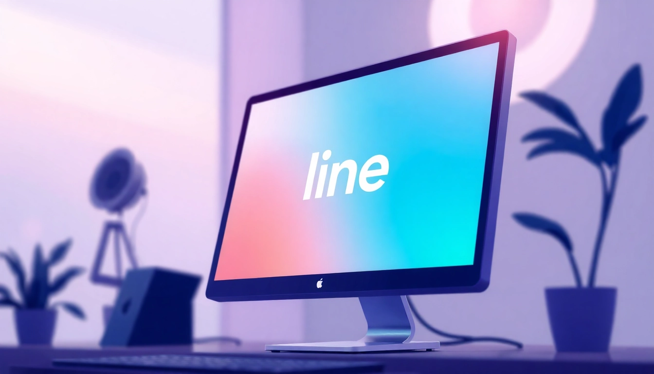 Download the line电脑版下载 application on a vibrant computer screen showcasing its user-friendly interface.
