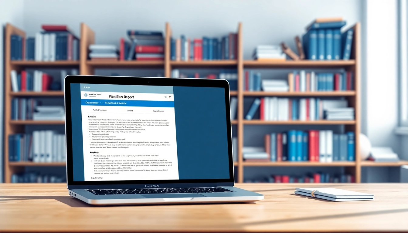 Effective plagiarism detector showcasing a detailed report in a digital workspace.