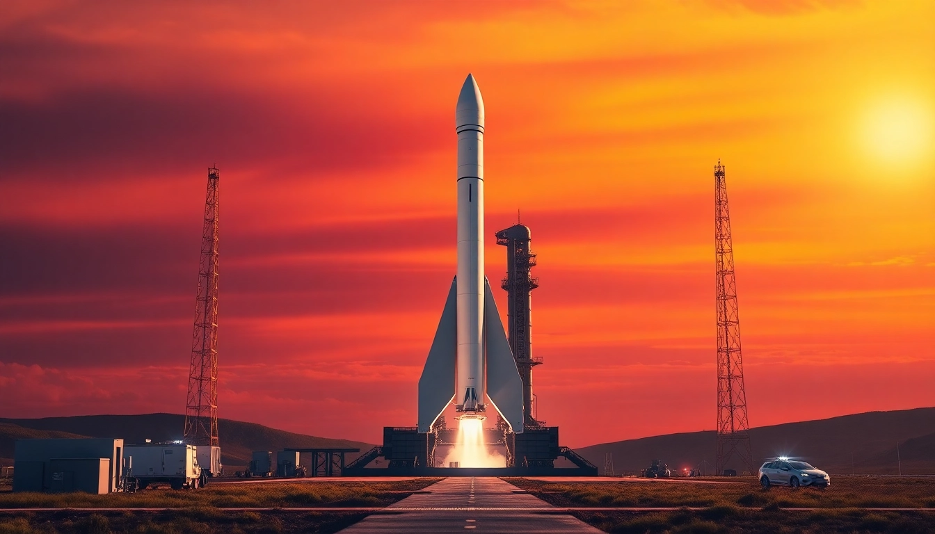 Capture the excitement of a rocket launch featuring Revenue Rocket Lab, showcasing the technology and energy of space exploration.
