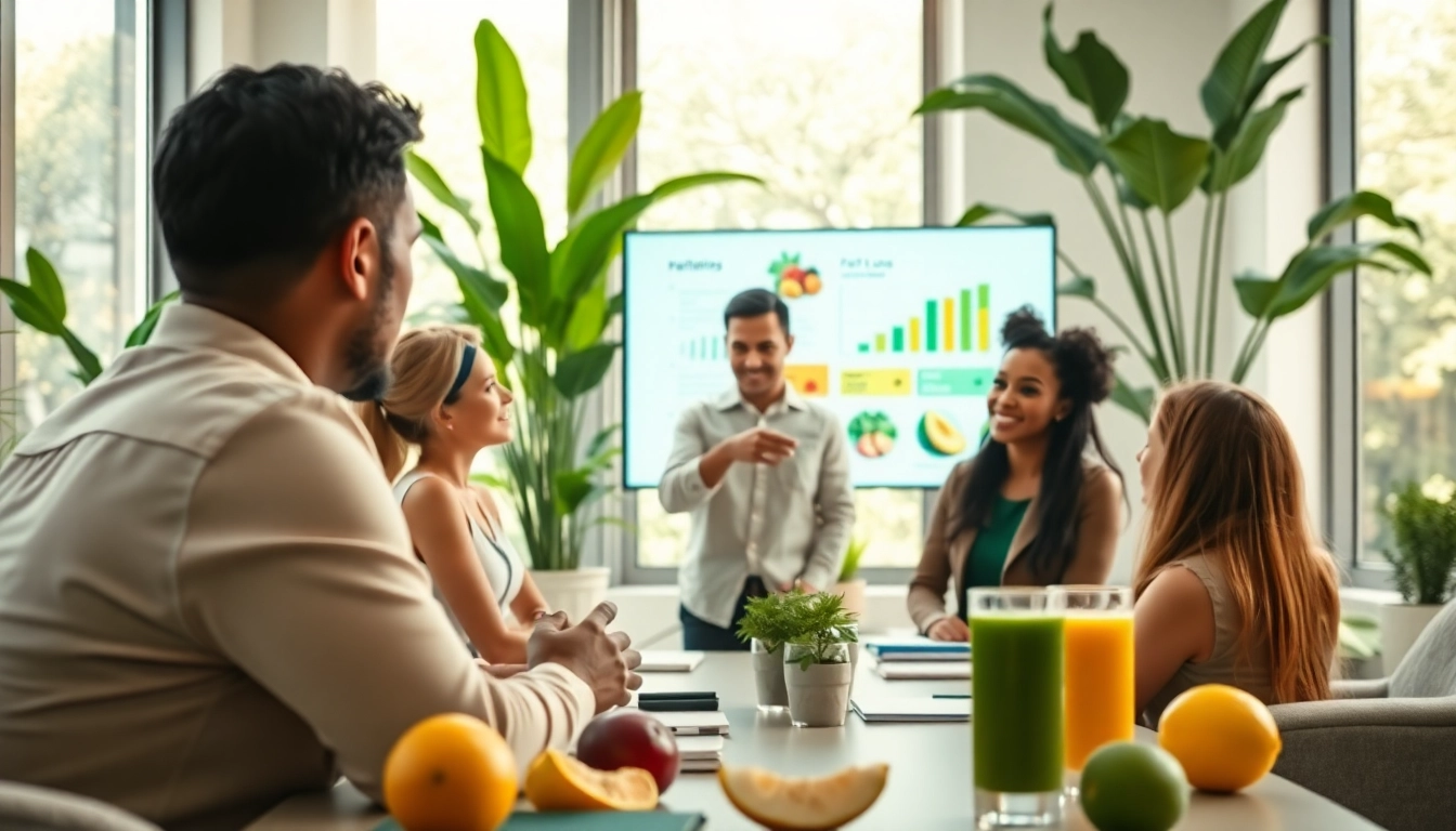 Highlighting healthy fat loss insights during a consultation in a vibrant and engaging setting.