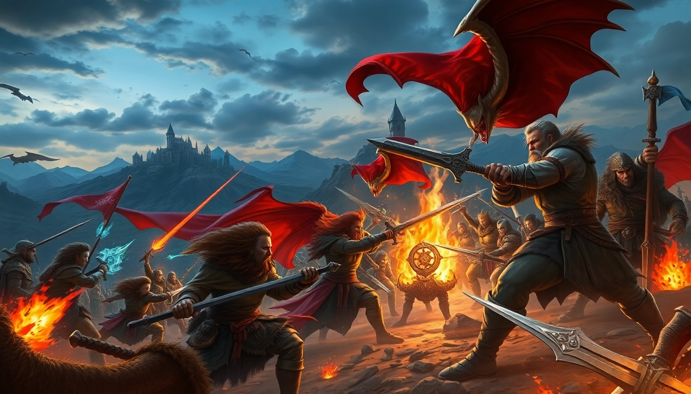 Engaging duel among numerous characters in Warlords 2, showcasing their unique abilities.