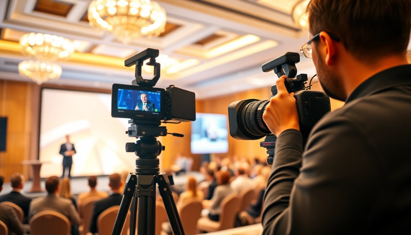 Capture the essence of Miami Corporate Event Videography Photography with professionals in action during a corporate event.