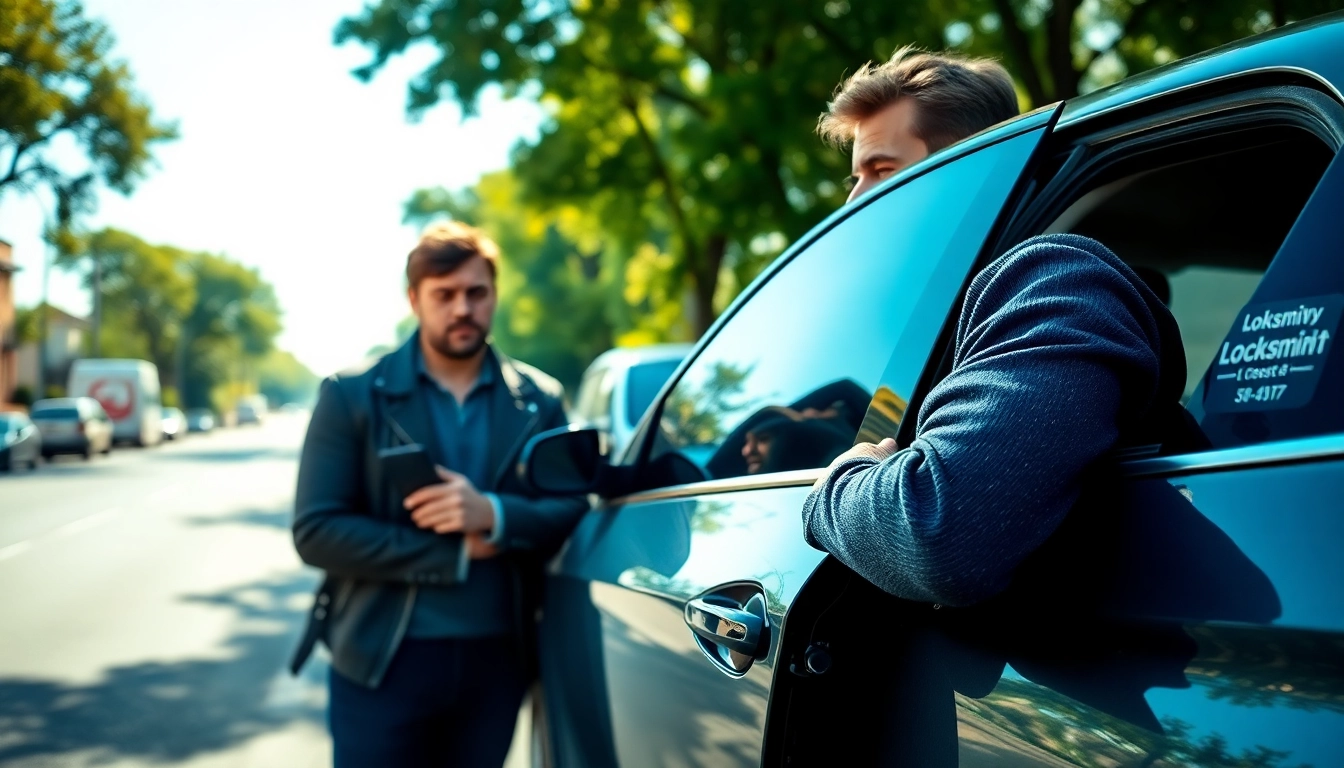 Resolve Keys Locked in Car situation with a person seeking assistance by their vehicle.