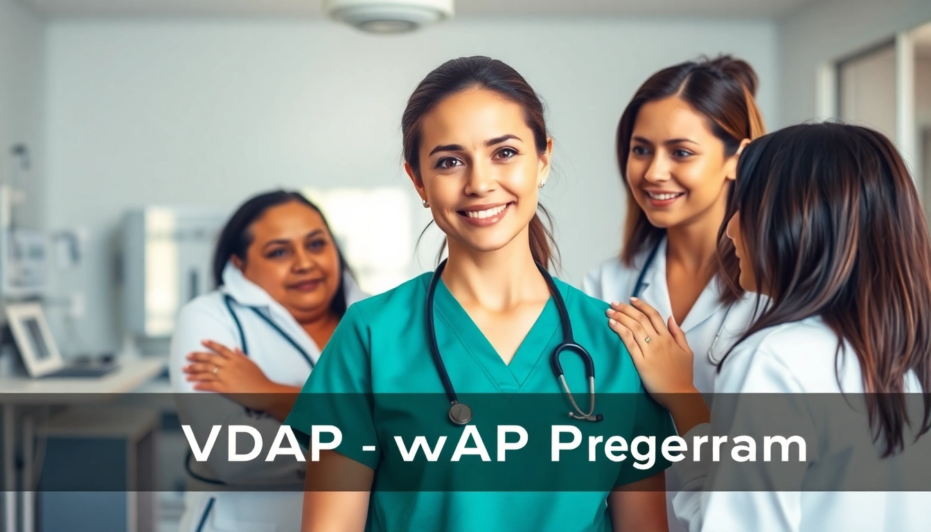 Nurse receiving support from colleagues emphasizing the VDAP Program's importance in a compassionate environment.