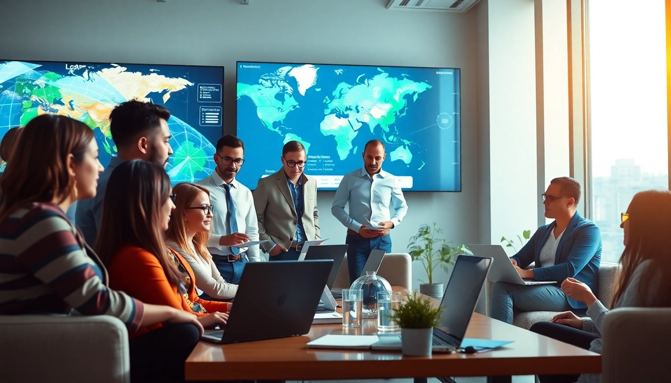 Showcasing Locations strategies in a professional office environment with a collaborative team.