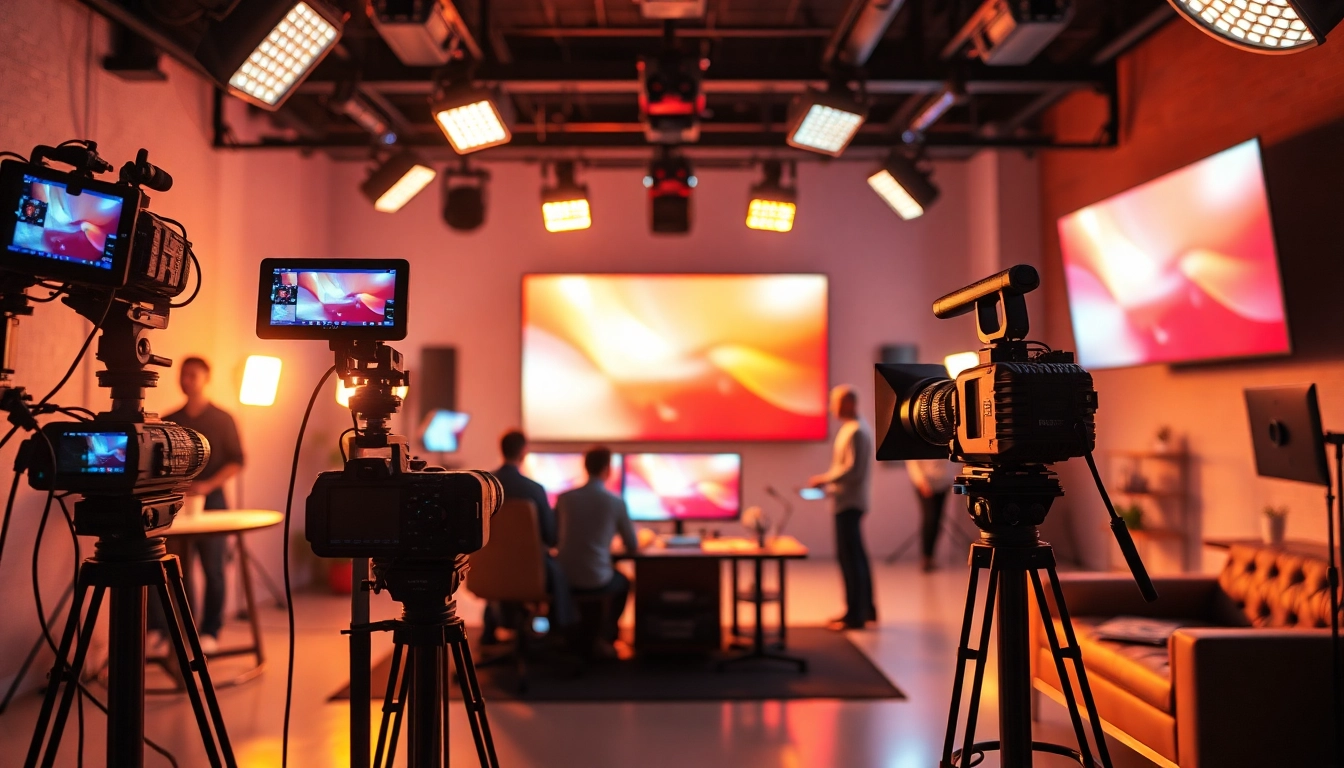 Engaging video production edmonton scene with creative studio equipment in action.