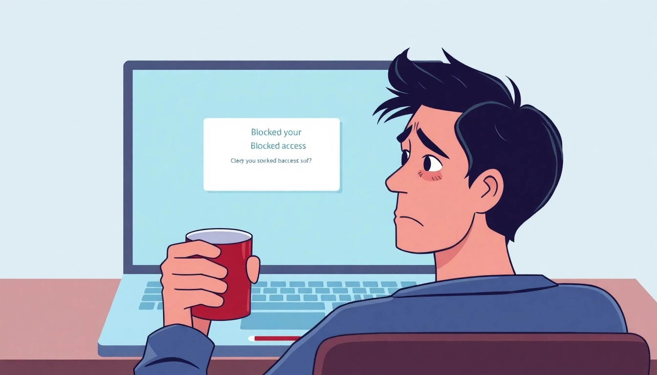 Inatogel user encountering access issues on a laptop screen, expressing frustration and confusion.
