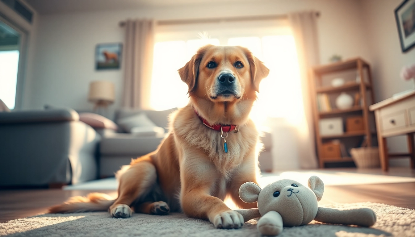 Autism dogs providing emotional support to a child in a cozy living room.