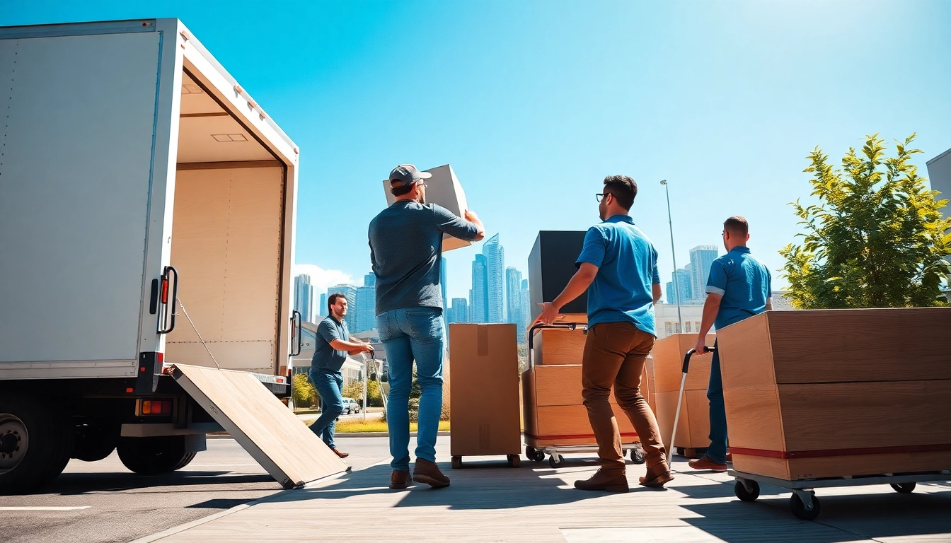 Toronto moving companies professionals loading furniture into a truck in an organized and energetic manner.