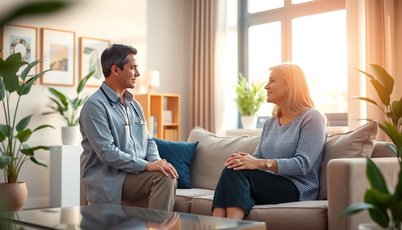 Engaging psychotherapy dubai session highlighting professional therapist's empathy.
