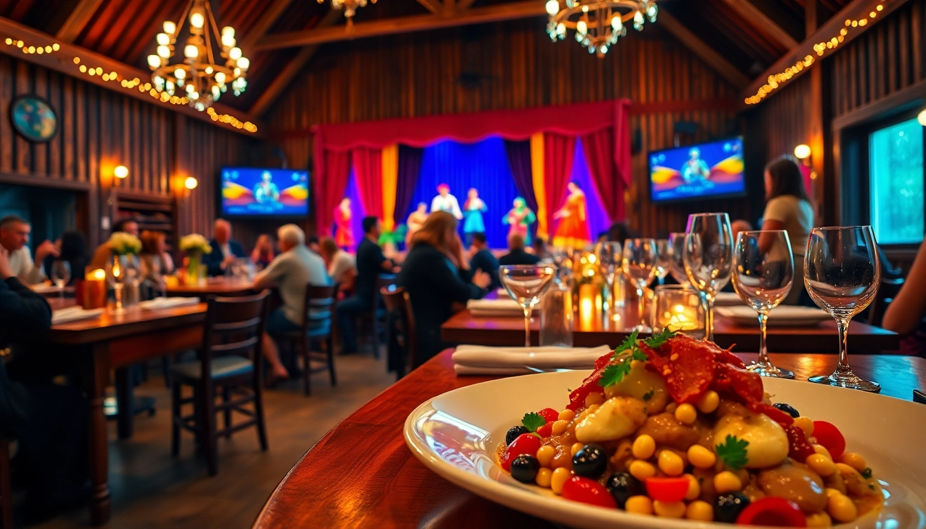 Enjoy a lively barn dinner theater experience with gourmet dining and captivating performances.