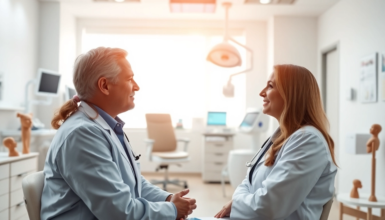 Informative consultation on Plastische Chirurgie Braunschweig in a modern medical office.
