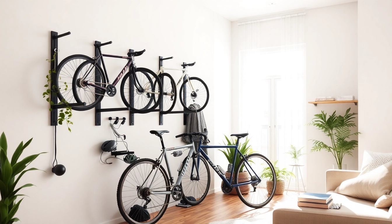 Organized urban bike storage displaying efficient and stylish solutions for small spaces.