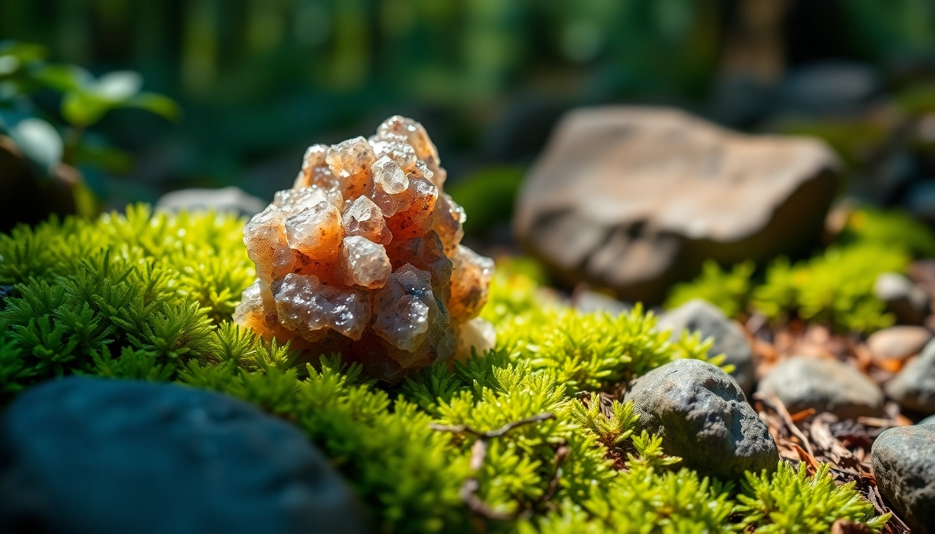 Zeolit lava pure showcased prominently among natural elements, emphasizing its unique properties.