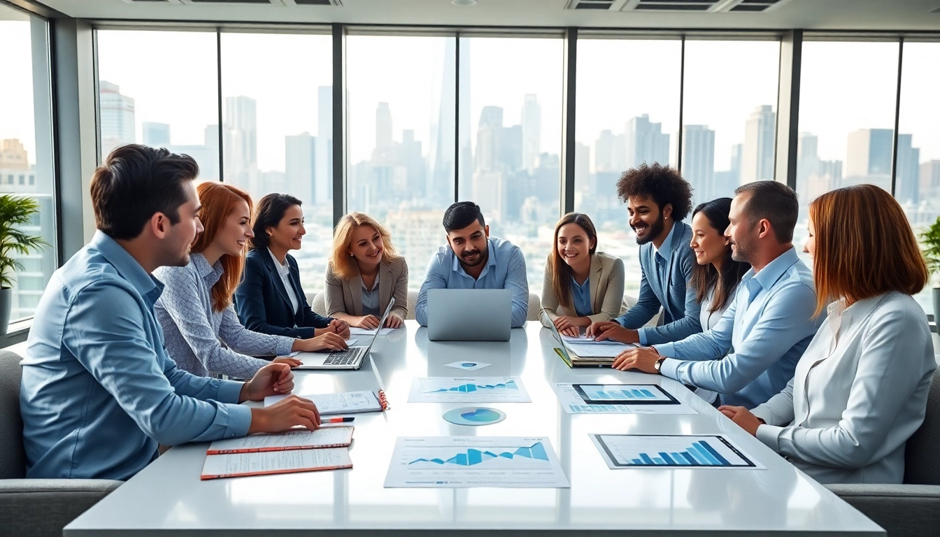Analyze the alphabet inc mission statement with team collaboration in a modern office setting.